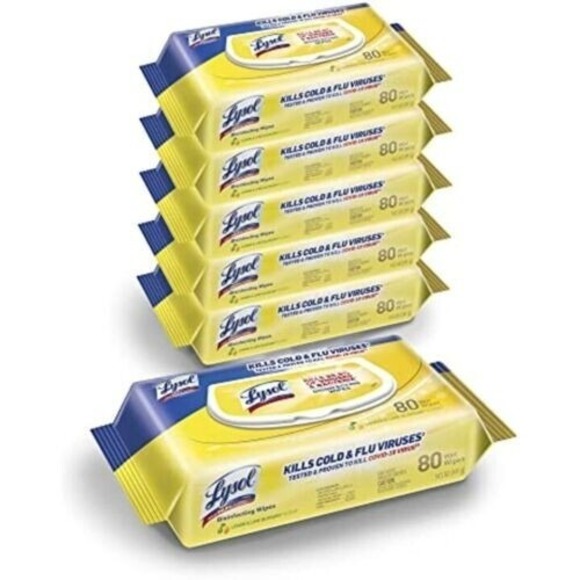 Lysol Other - LYSOL Disinfecting Wipes - Lemon & Lime Blossom Flatpack 80 ct. (Pack of 6)